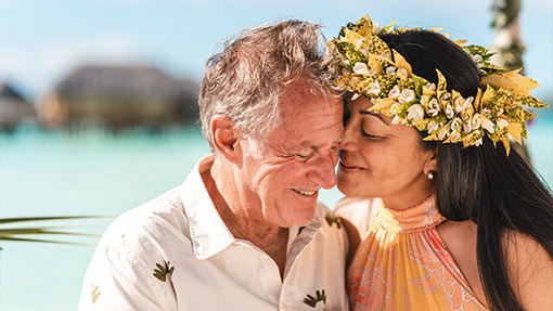 Wedding couple in Bora Bora